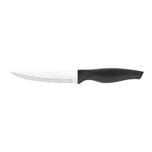 Faca 4 1/2 Multiuso Cross em Aço Inox e Polipropileno Brinox Preto e Inox