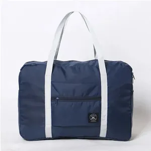 Bolsa de Armazenamento Portátil Dobrável Multifuncional Grande Capacidade para Viagens - Azul Único / Azul Escuro