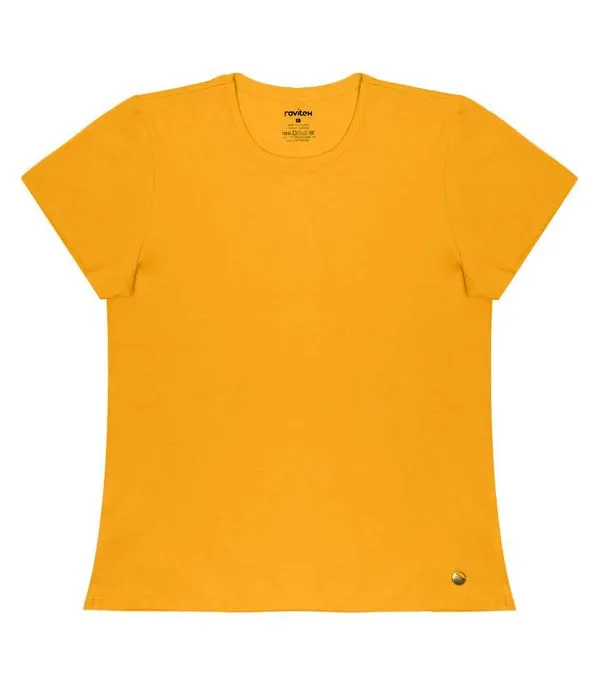 Blusa Feminina Cotton Leve Básica Rovitex Amarelo G