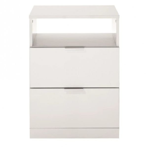 Mesa de Cabeceira Versatti com 2 Gavetas Bartira Branco