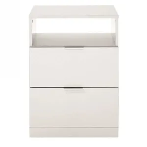 Mesa de Cabeceira Versatti com 2 Gavetas Bartira Branco