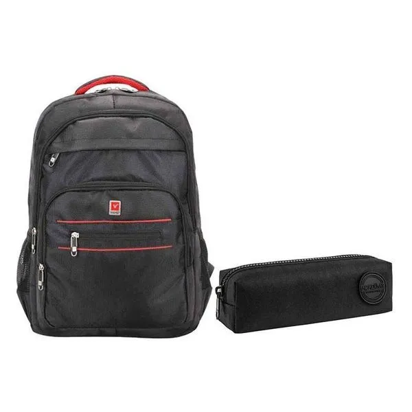 Kit Mochila Escolar Notebook V-1062 E Estojo Académie Preto - Vighs