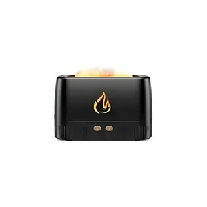 Aromatizador Umidificador Difusor Ultrassônico Chamas - Relaxamento, Aromaterapia e Ambiente Aconchegante | Cor:Preto
