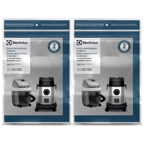 2 Kits 3 Sacos de Aspirador de Pó Modelos HIDROVAC e GT12i (CSEHV)