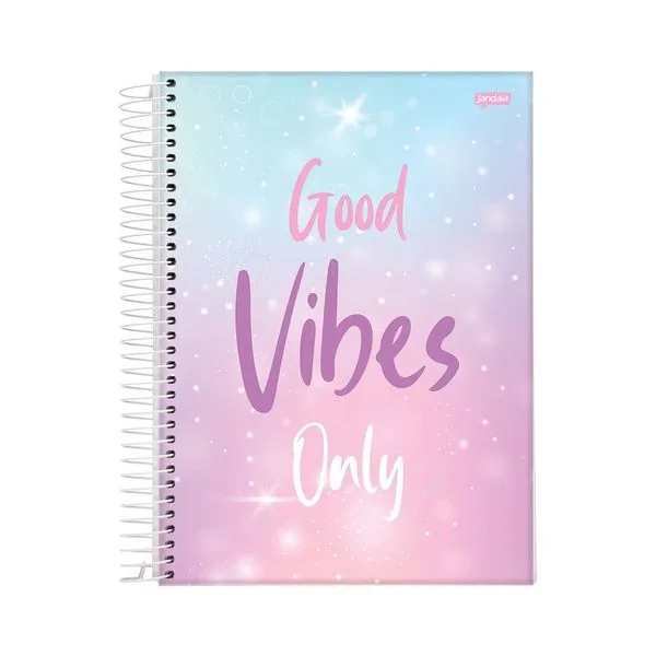 Caderno Universitário Jandaia Espiral Capa Dura Le Feminino Basic 1 Matéria 80 Folhas Modelo 2