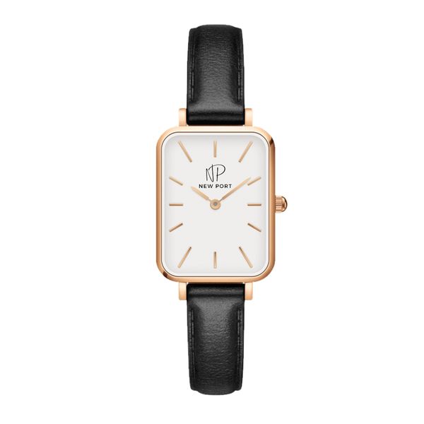 Relógio Feminino Quadrado De Pulso Analógico New Port Rosé
