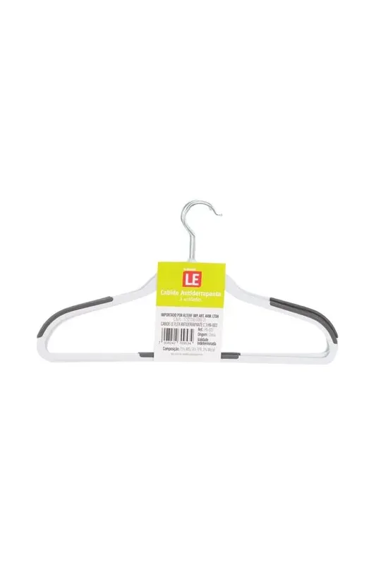 Cabide Le Flex Antiderrapante 3 Unidades Branco