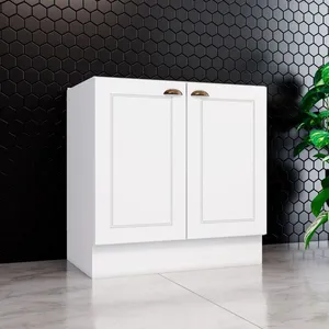 Balcão Sem Tampo 2 Portas Americana Henn 80cm | Branco