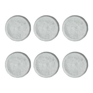 Conjunto de Pratos Rasos Porto Brasil Linhas Echo com 6 Peças Branco