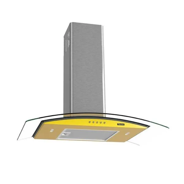 Coifa Terim de Parede Clean Vidro Curvo Amarela Kroma 75cm Amarelo 220V