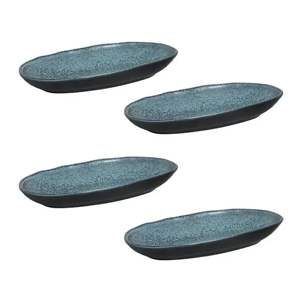 Conjunto de Travessas Ovais Grandes Porto Brasil Orgânico Night Sky 32x16cm - 4 Peças