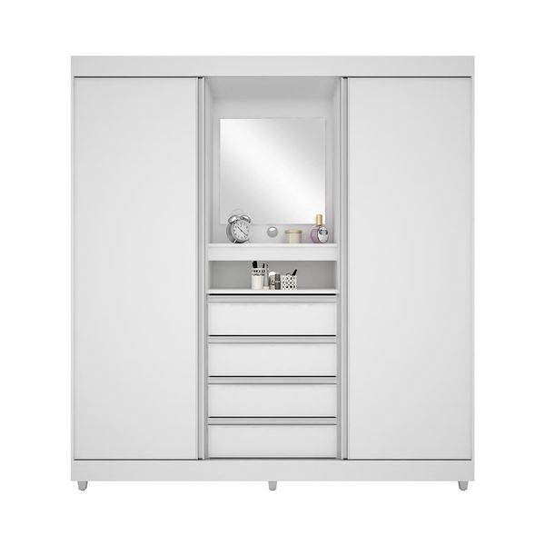Guarda Roupa Fortaleza II com 2 Portas de Correr e 4 Gavetas Bartira Branco