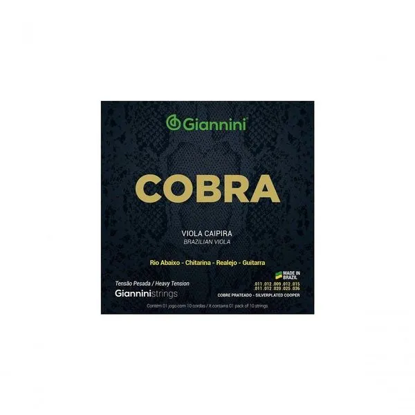 Encordoamento Para Viola Aço Prateado Tensão Pesada Série Cobra Gesvp