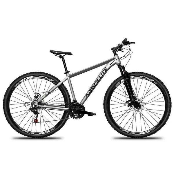 Bicicleta Aro 29 Absolute Nero 5 Alumínio Freio A Disco 21v Garfo Suspensão Mountain Bike Cinza 15