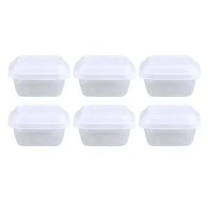 Conjunto 6 Potes Quadrado 220ml Plásticos MB 3667 Sortido Conjunto 6 Potes 220ml Plásticos MB 3667 Sortido