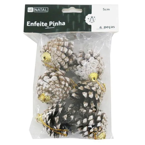 Enfeite de Natal Pinha 5cm Cazza Marrom