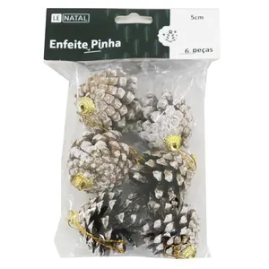 Enfeite de Natal Pinha 5cm Cazza Marrom