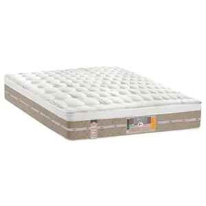 Colchão Casal Castor Silver Star Air com Molas Ensacadas e Euro Pillow 32x138x188 cm Branco com Bege