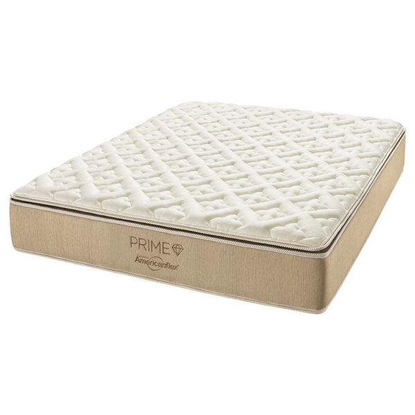 Colchão King AmericanFlex Prime com Pillow Top e Molas Ensacadas 34x193x203 cm Bege Pérola