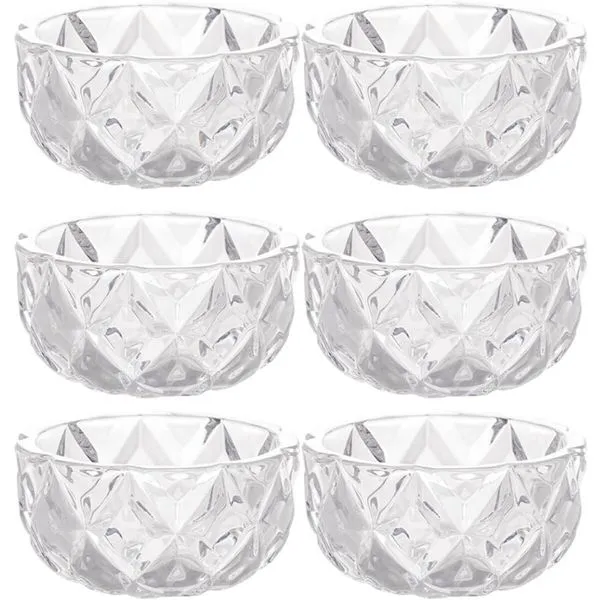Conjunto de Potes de Sobremesa 6pçs Lyor 270ml Bowls de Cristal de Chumbo Deli Diamond