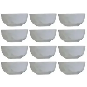 Conjunto com 12 Tigelas M Germer Edros em Porcelana 600ml Branco