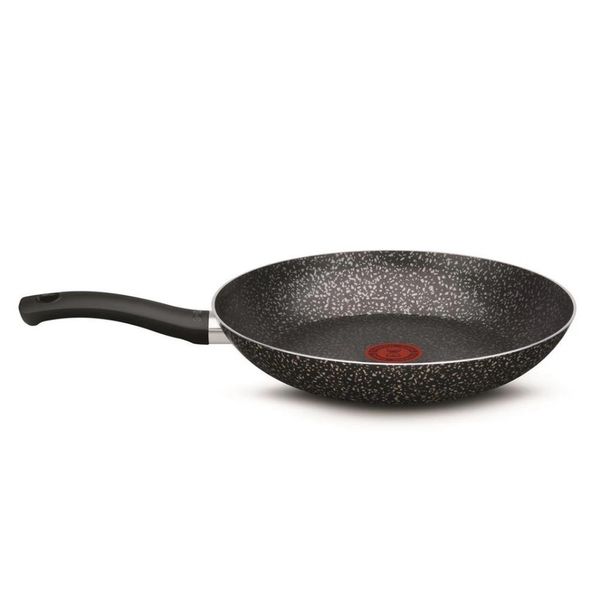 Frigideira Francesa Rochedo Stone Pro Revestimento Antiaderente 28CM Preto com Cinza