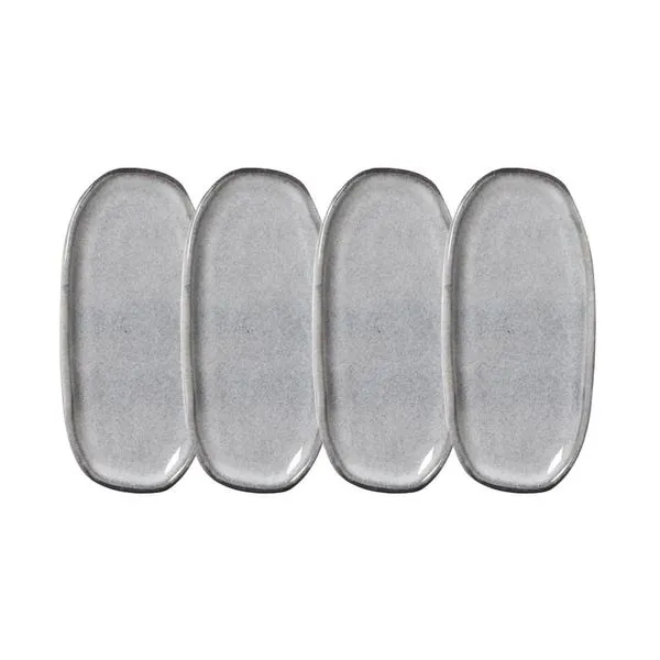 Conjunto de Travessas Oval Rasa Mini Porto Brasil Orgânico Dust 16,5x8cm - 4 Peças