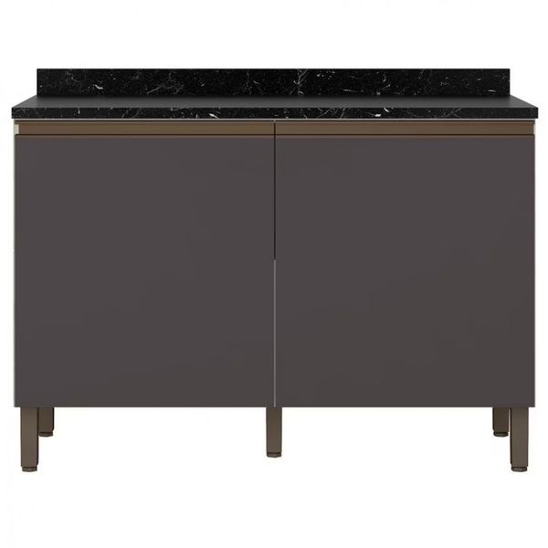 Balcão Jaspe com 2 Portas e 1 Prateleira 120,1cm de largura Bartira Freijo e Grafite