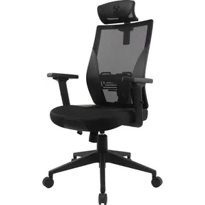 Cadeira Ergonomica Fortrek ERGO SHIELD (Preta, até 120kg, encosto, altura e braços ajustáveis) - 85033