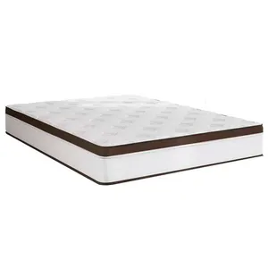 Colchão King Size Portobel Noah Ortopédico com Molas Ensacadas, EPS e Revestimento em Poliéster 30x193x203cm Branco com Marrom
