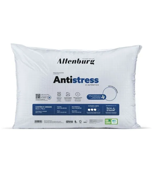 Travesseiro Antistress Antimicrobiana Altenburg Branco UN / Branco