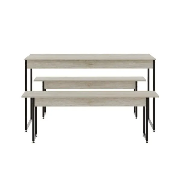 Mesa De Jantar Com 2 Bancos Estilo Industrial Tub Snow / Est.preta
