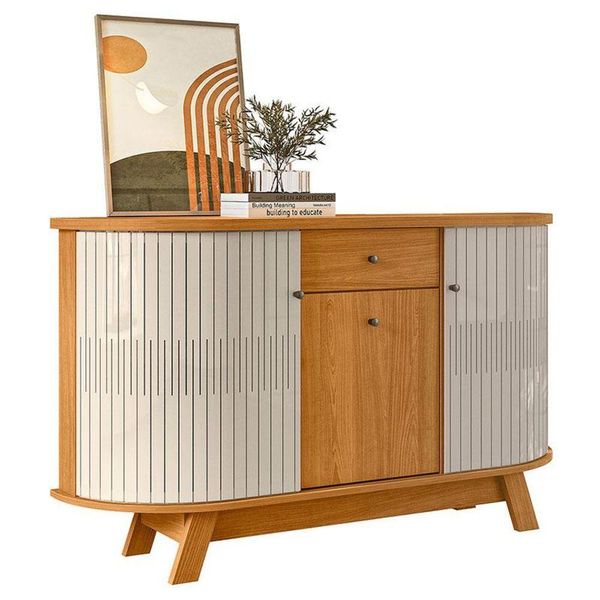 Aparador Para Sala Buffet Ambiente Monza Cinamomo Off White - Madetec