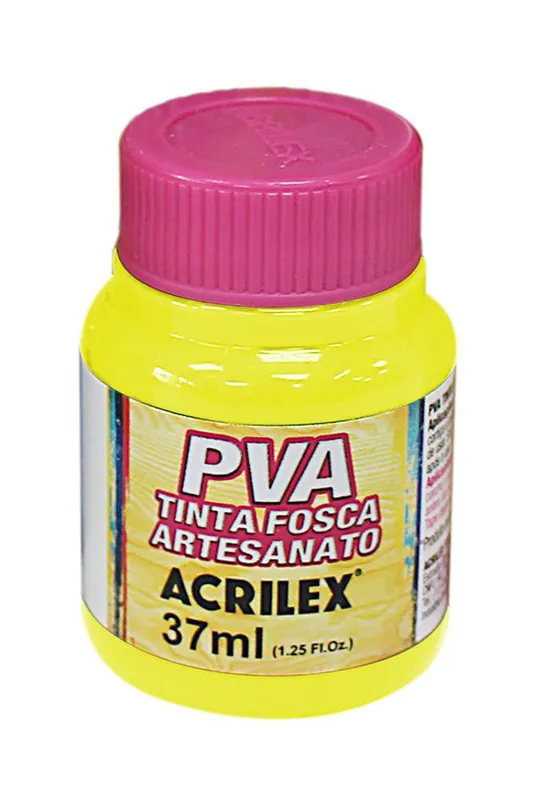 Tinta Pva Fosca para Artesanato 37ml Amarelo Limão