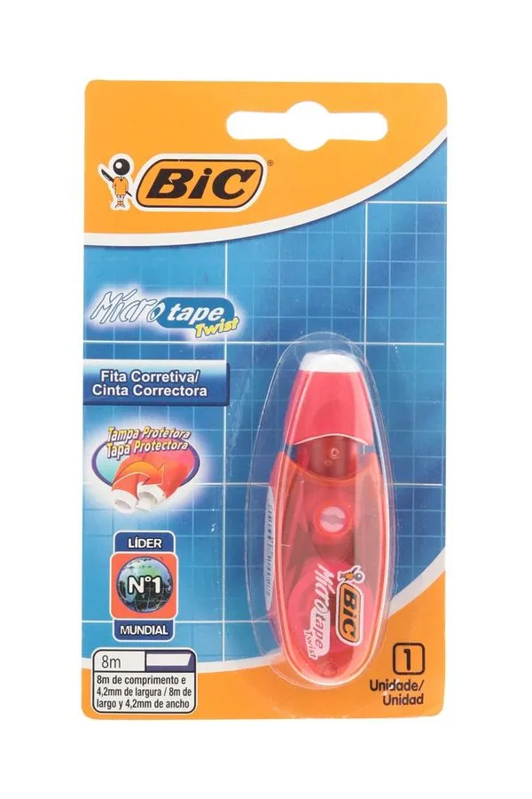 Fita Corretiva Bic Micro Tape 4mmx8m Vermelho