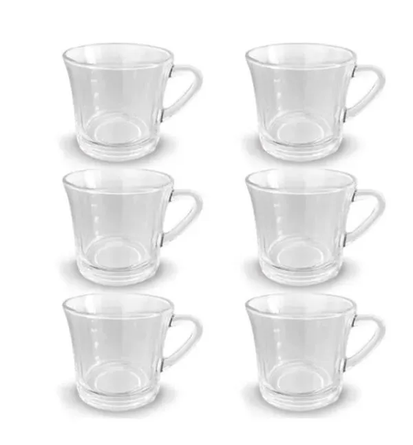 Jogo Xicaras Caneca Vidro Cristal 6pcs 180ml