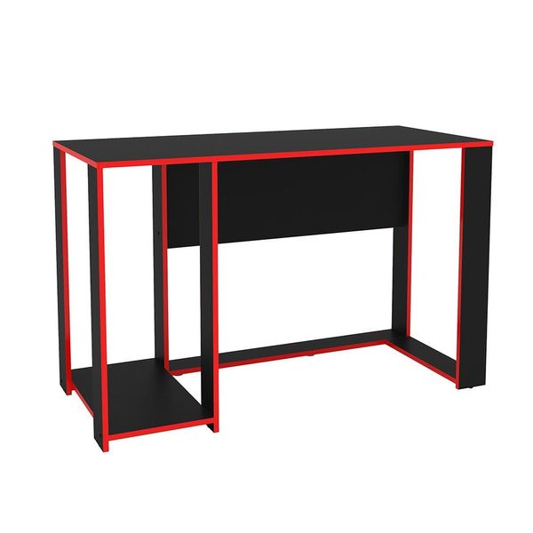 Mesa para Computador Gamer Politorno Singapura 1 Nicho Preto com Vermelho