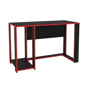 Mesa para Computador Gamer Politorno Singapura 1 Nicho Preto com Vermelho
