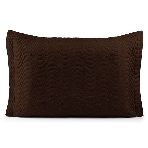 Porta Travesseiro Avulso 70cm x 50cm Com Debrum 1 Peça Laura Matelado Toque 400 Fios 100% Poliéster - Marrom