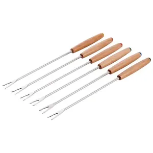 CONJUNTO DE GARFOS STAUB P/ FONDUE GRANDE EM AÇO INOX 6 PEÇAS