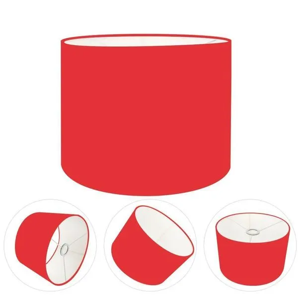 Cúpula Abajur Cilíndrica Cp-7014 ø35x21cm Vermelho