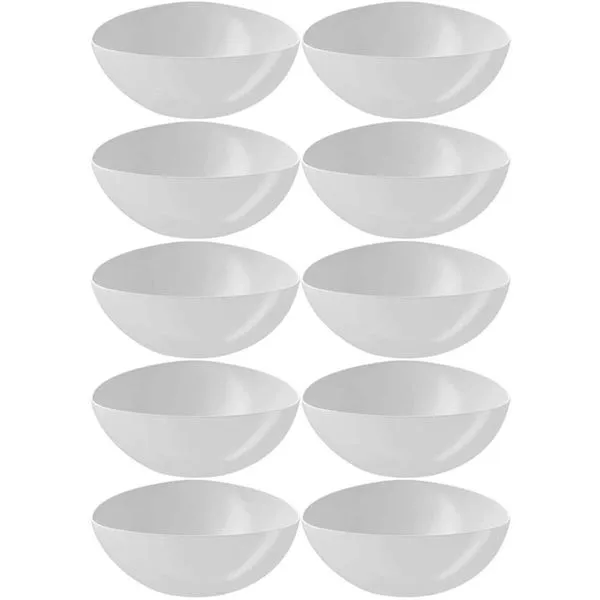 Kit 10 Bacias Plásticas Saladeiras 2,5L Essential Coza Brancas Potes Triangulares