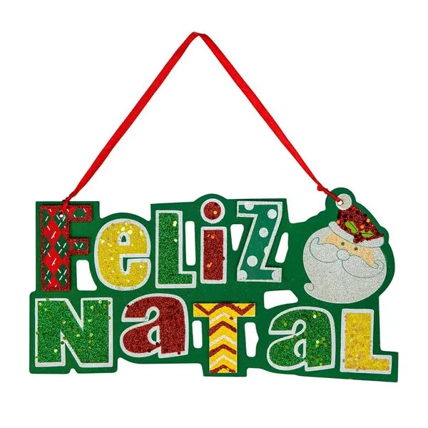 Placa Natal Le Madeira 30x15cm Modelo 1