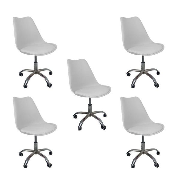 Kit 5 Cadeiras Office Saarinen Branco