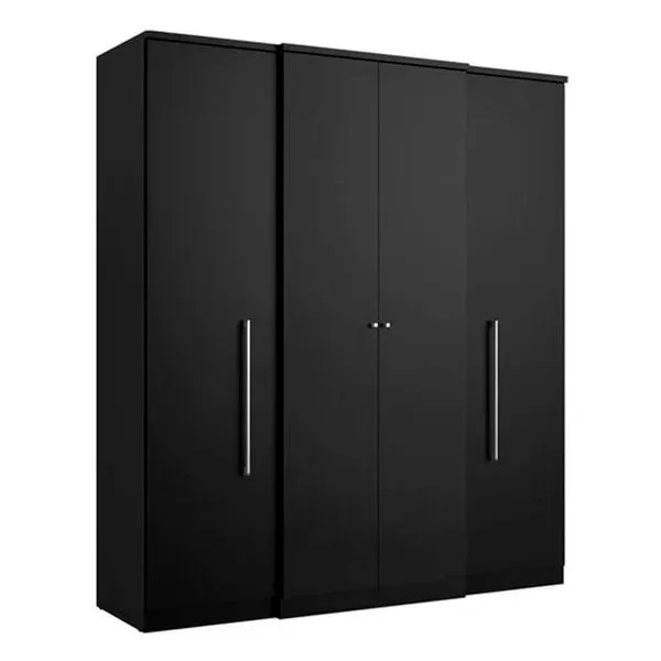 Guarda-Roupa Casal THB Splendore 4 Portas 2 Gavetas Preto