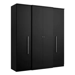 Guarda-Roupa Casal THB Splendore 4 Portas 2 Gavetas Preto