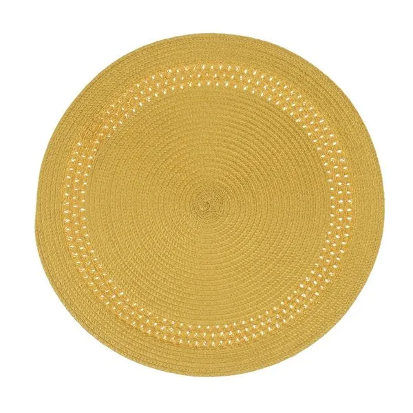Jogo Americano Flor Arte Luna em Polipropileno Amarelo 38cm 1 Peça