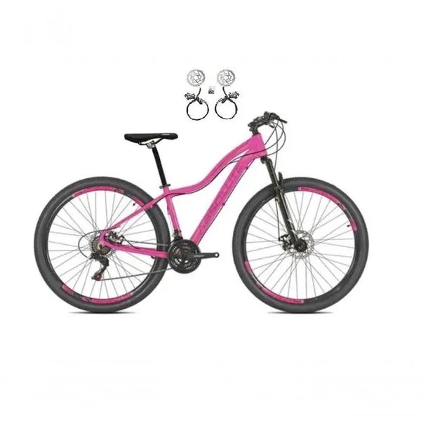 Bicicleta Aro 29 Absolute Hera Feminina 24v Alumínio Freio Hidraulico Garfo Suspensão Rosa 17