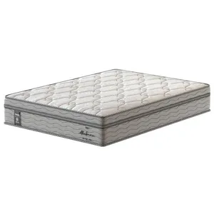 Colchão Casal Alabama com Euro Pillow e Molas Ensacadas 30x138x188cm Probel Branco com Cinza