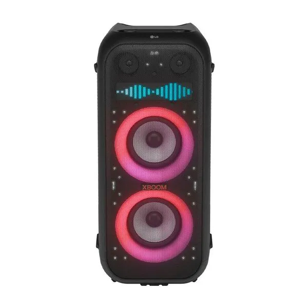 Caixa de Som Amplificada LG Partybox Xboom XL9T IPX4 Bivolt com Bluetooth, Alça de transporte e Display LED 1000W RMS - Preta